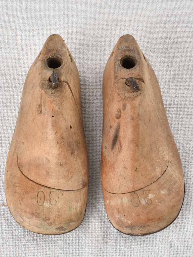 Antique French children's shoe forms - wooden 5"