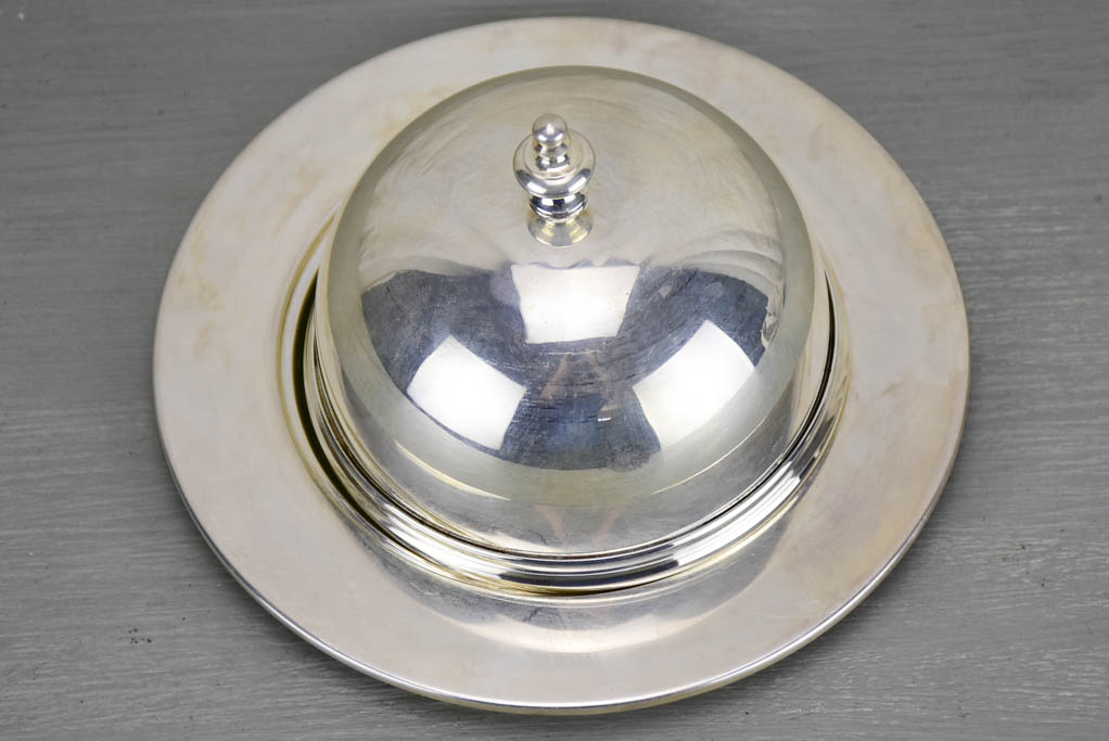 Antique French Meurgey silver plate butter dish