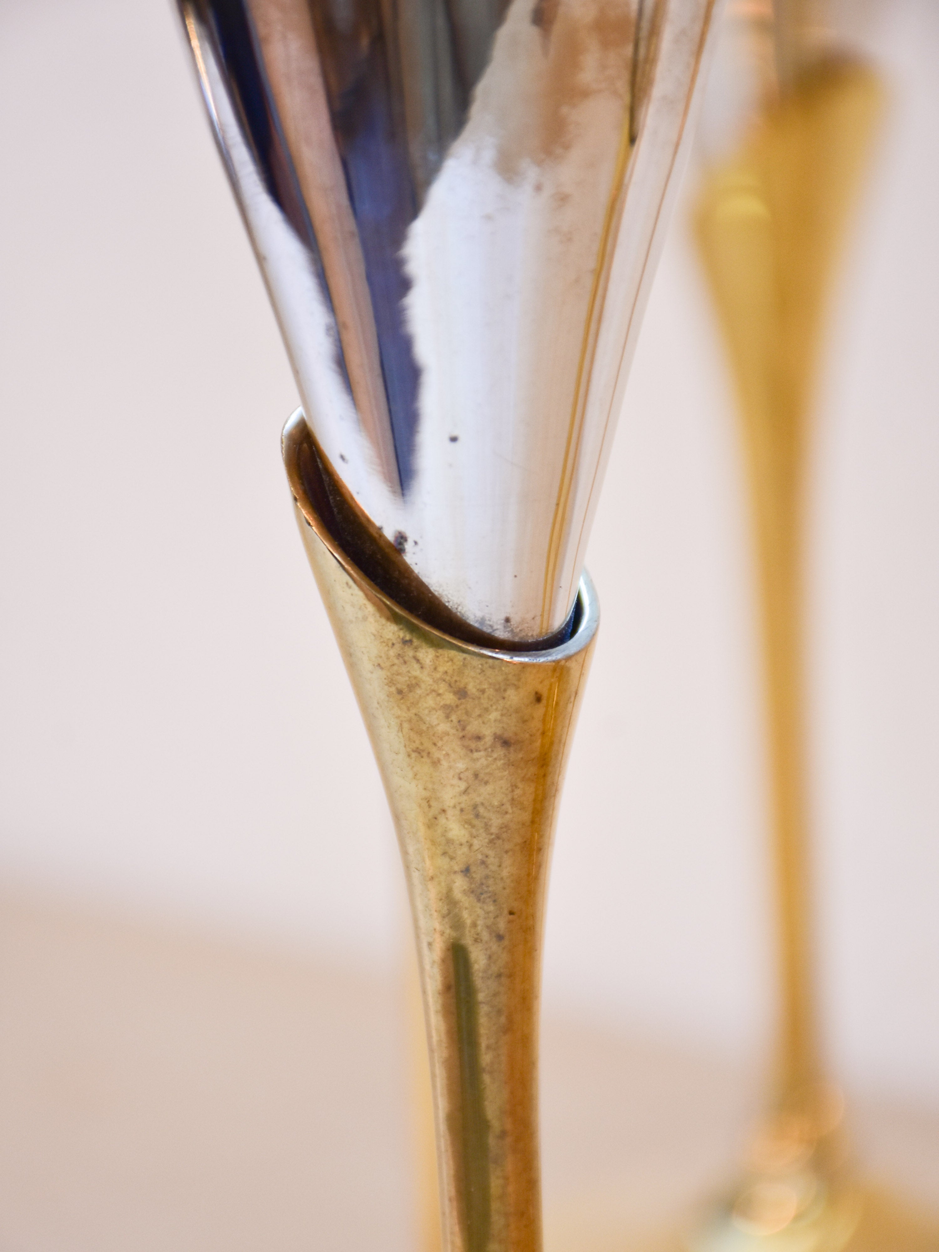 Six vintage French champagne glasses