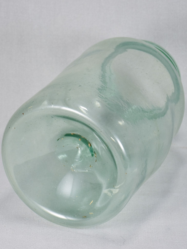 Early 19th-century blown glass preserving jar with cone base 16¼"