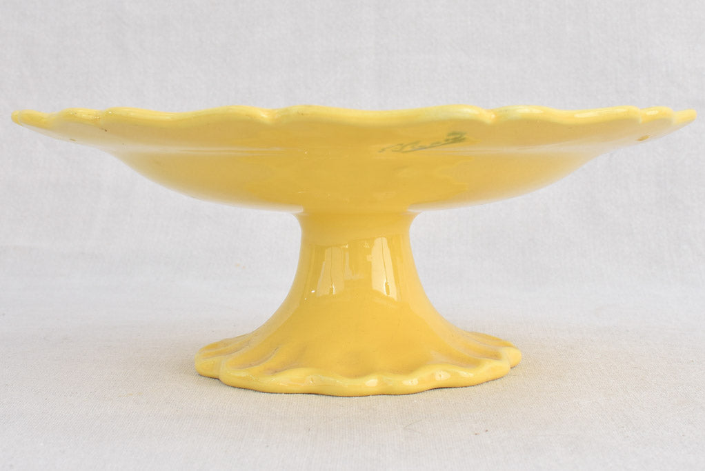 Vintage French dinnerware with yellow glaze