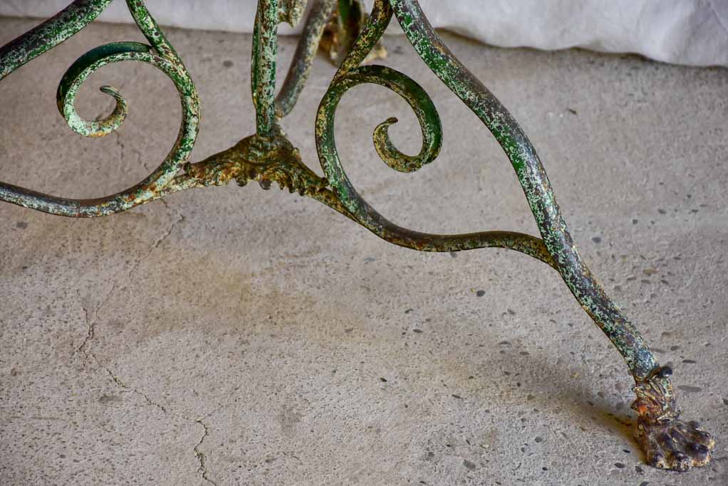 Late 19th Century round Arras garden table with claw feet 32"