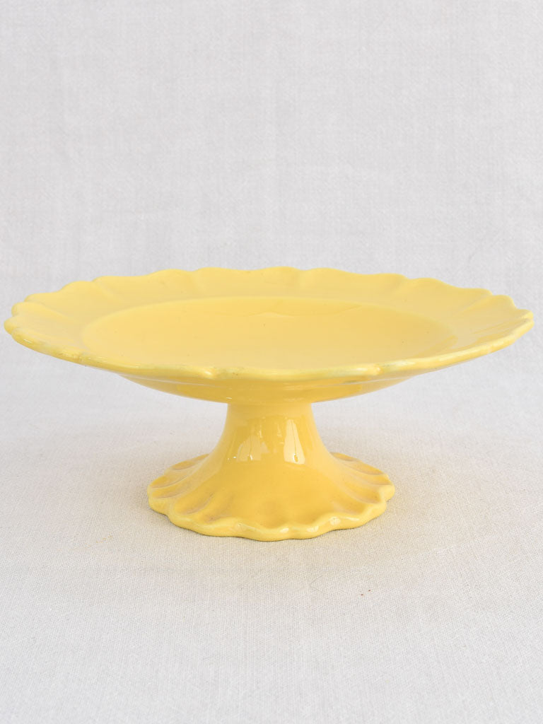Vintage French dinnerware with yellow glaze