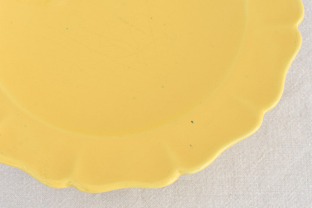 Vintage French dinnerware with yellow glaze