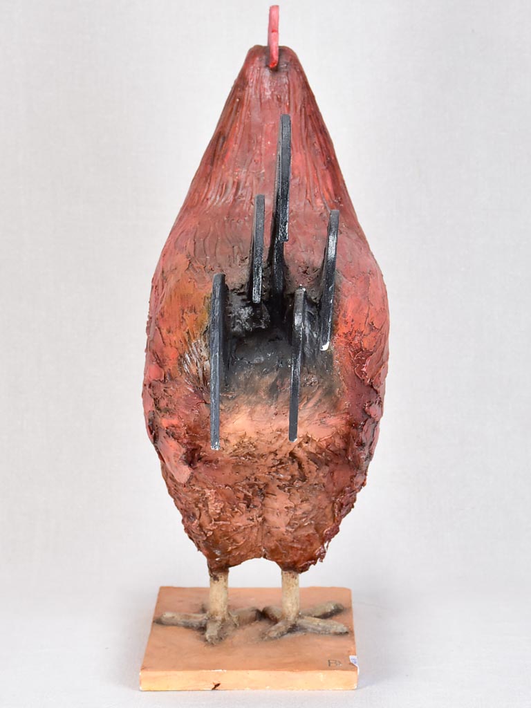 Vintage papier-mâché sculpture of a rooster 17¼"