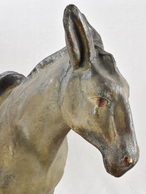 ANTIQUE FRENCH TOY DONKEY - PULL TOY 38¼"