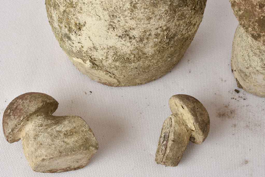 3 vintage garden mushroom decorations 11"