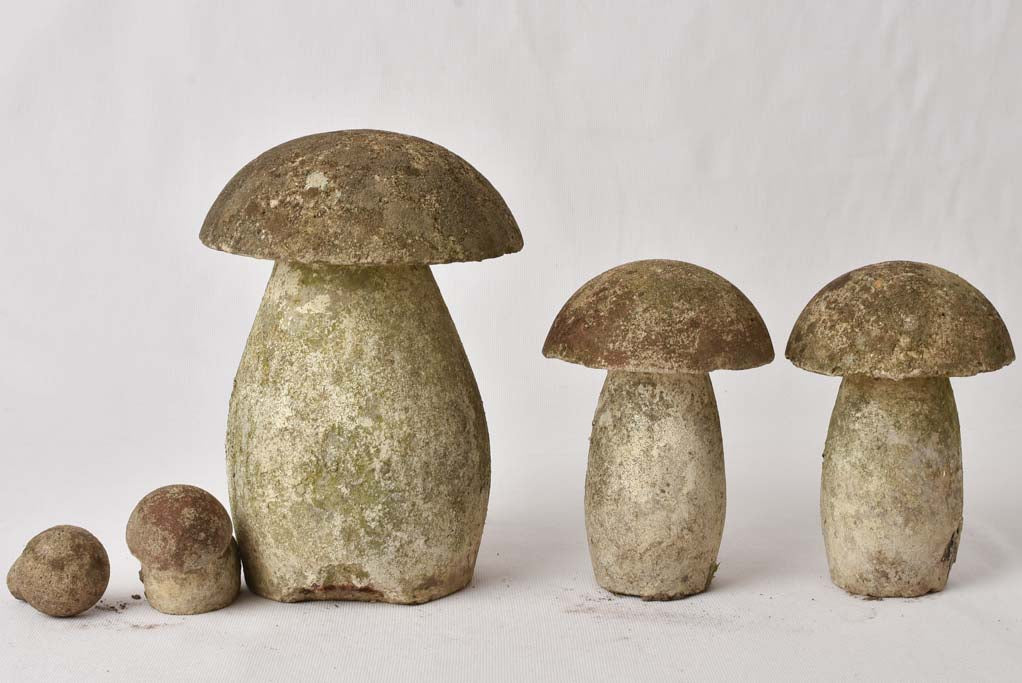 3 vintage garden mushroom decorations 11"