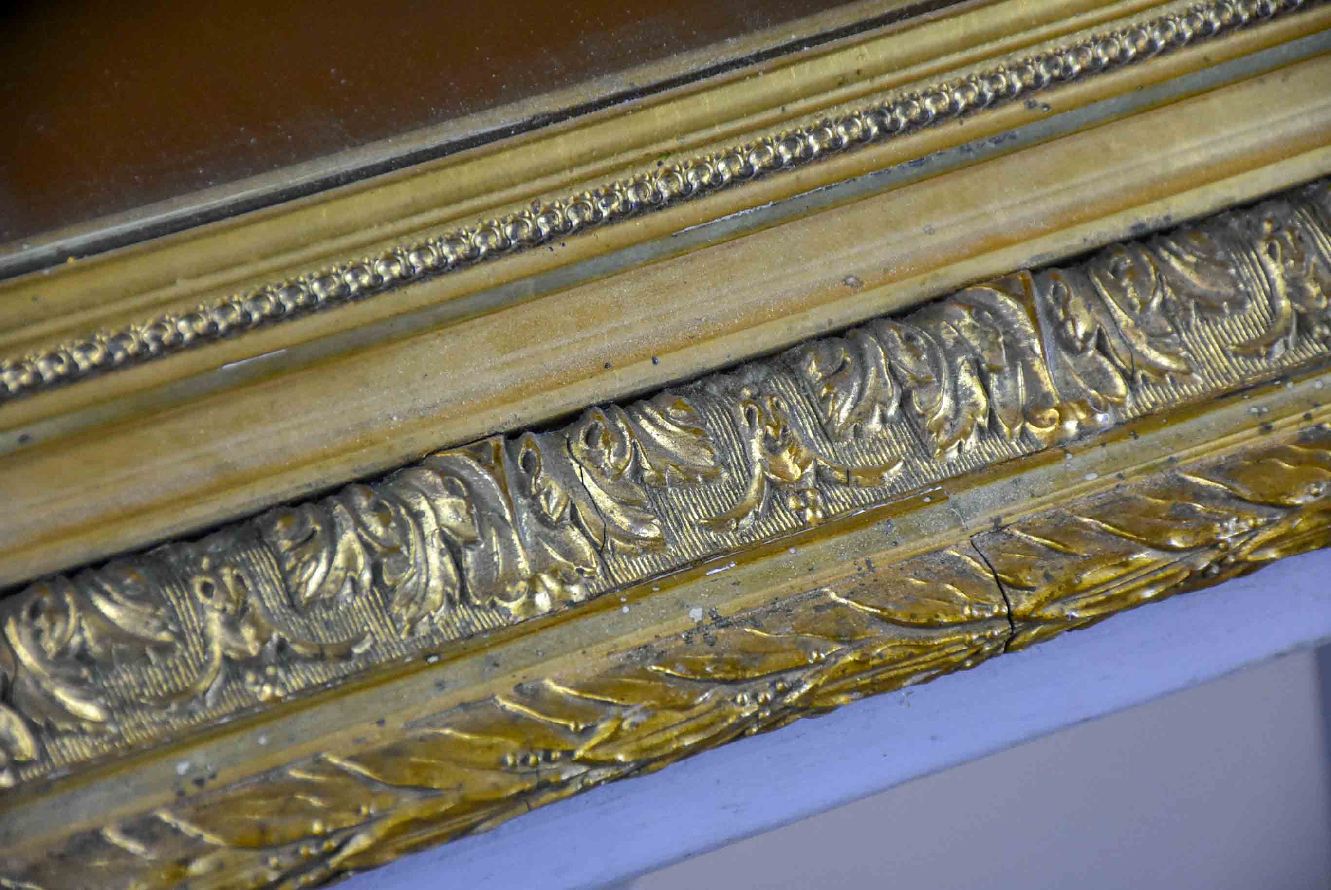 Late 19th Century rectangular mirror with gilded frame