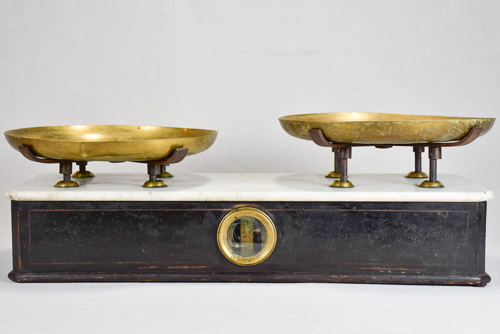 Napoleon III 19th-century baker's weigh scales - marble 25½"