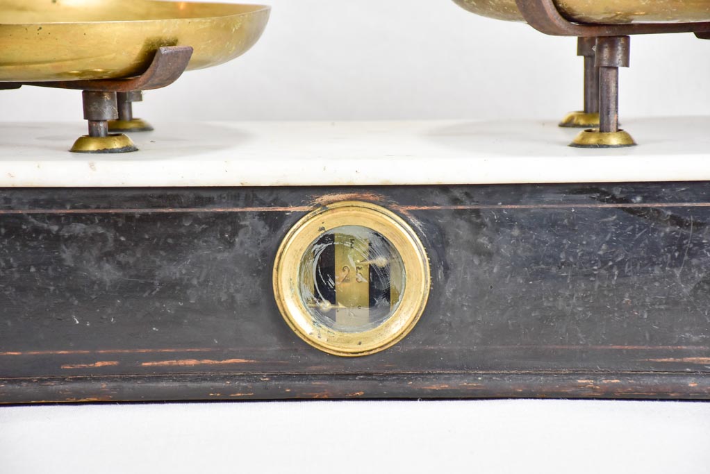 Napoleon III 19th-century baker's weigh scales - marble 25½"