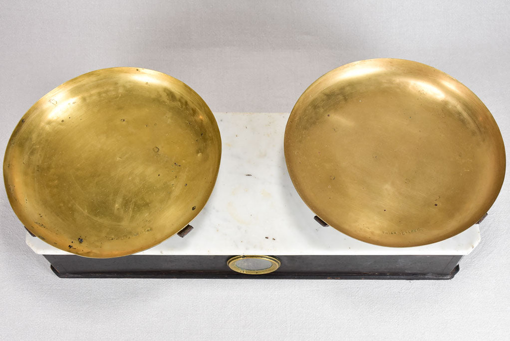 Napoleon III 19th-century baker's weigh scales - marble 25½"