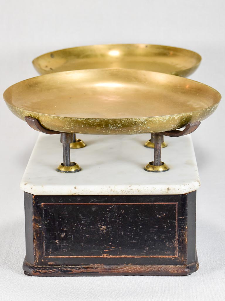 Napoleon III 19th-century baker's weigh scales - marble 25½"