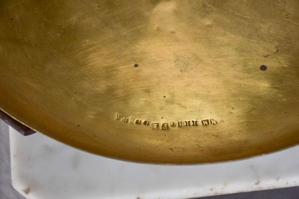 Napoleon III 19th-century baker's weigh scales - marble 25½"