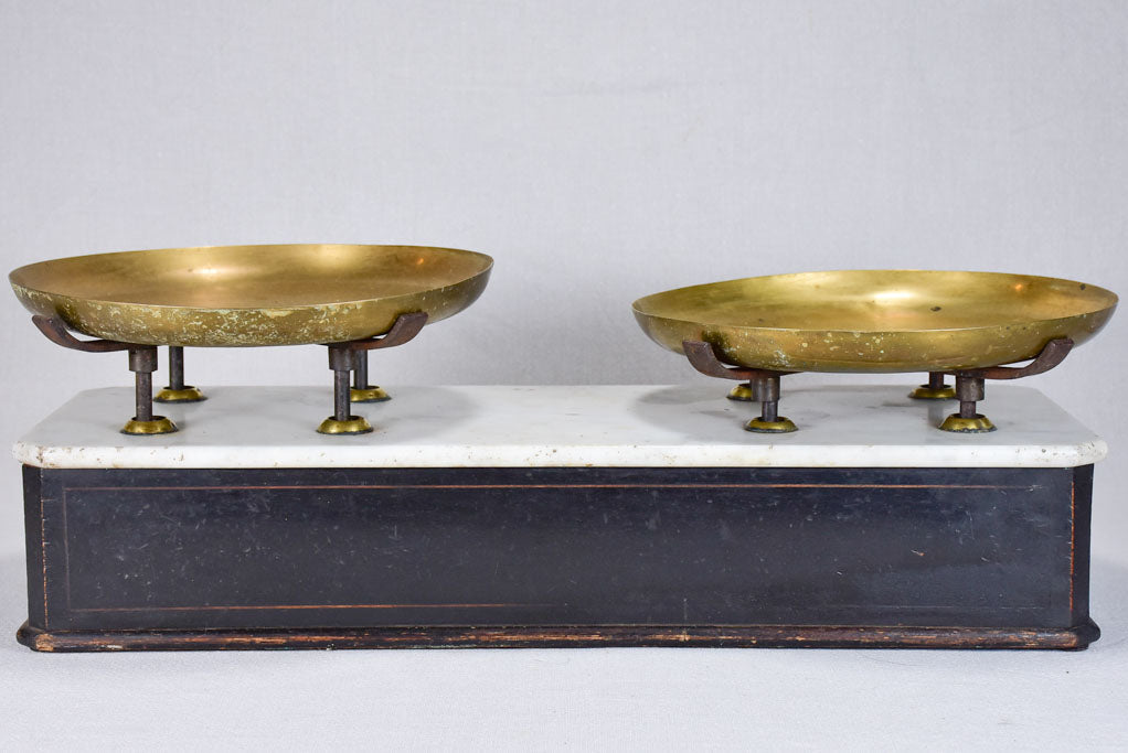 Napoleon III 19th-century baker's weigh scales - marble 25½"
