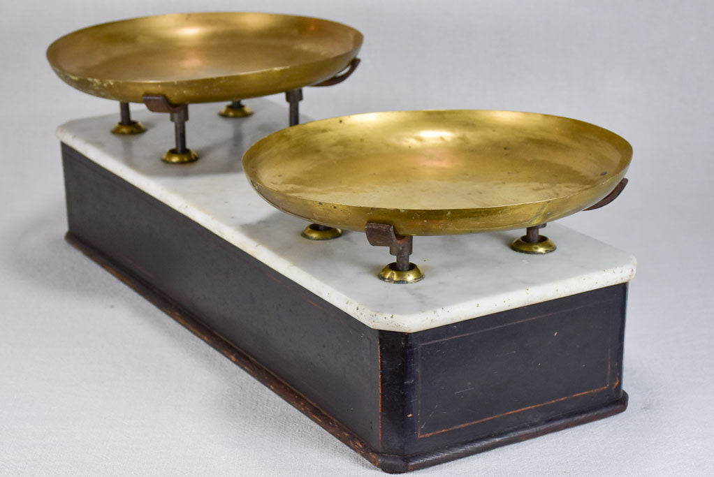Napoleon III 19th-century baker's weigh scales - marble 25½"