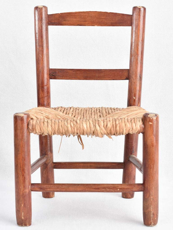 Antique Child's Chair with Raffia Seat