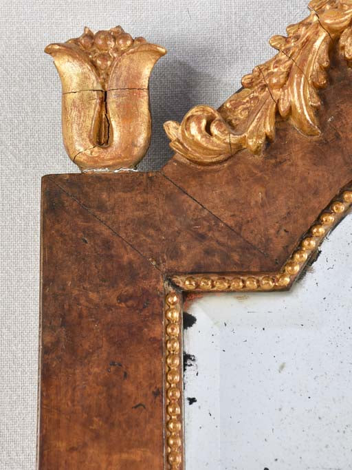 PAIR OF 19TH CENTURY ITALIAN GILT WOOD MIRRORS WITH MASQUERADE PEDIMENT 39½" x 19¾"