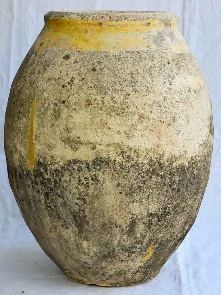 18th century Biot olive jar stamped and with holes around rim from wooden lid 31½"