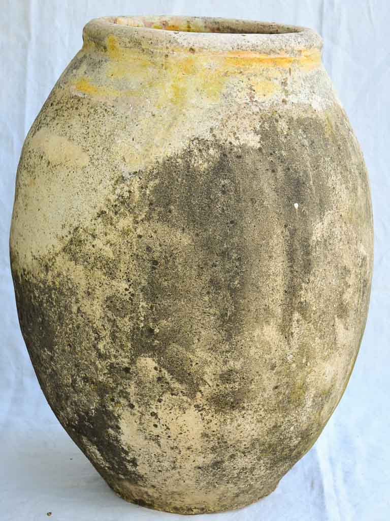 18th century Biot olive jar stamped and with holes around rim from wooden lid 31½"