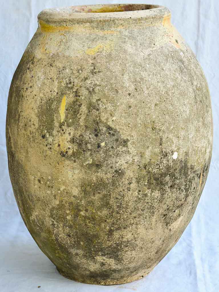 18th century Biot olive jar stamped and with holes around rim from wooden lid 31½"