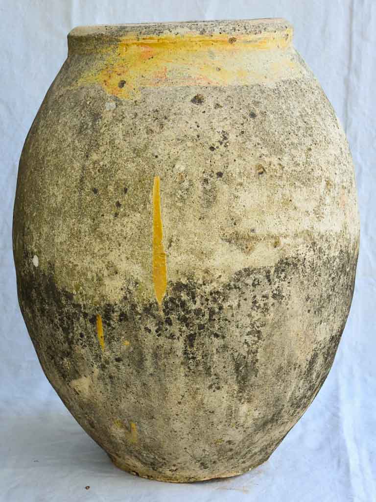 18th century Biot olive jar stamped and with holes around rim from wooden lid 31½"