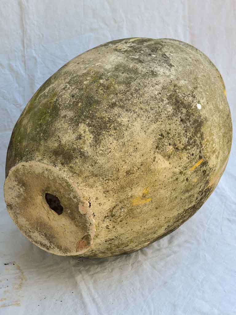18th century Biot olive jar stamped and with holes around rim from wooden lid 31½"