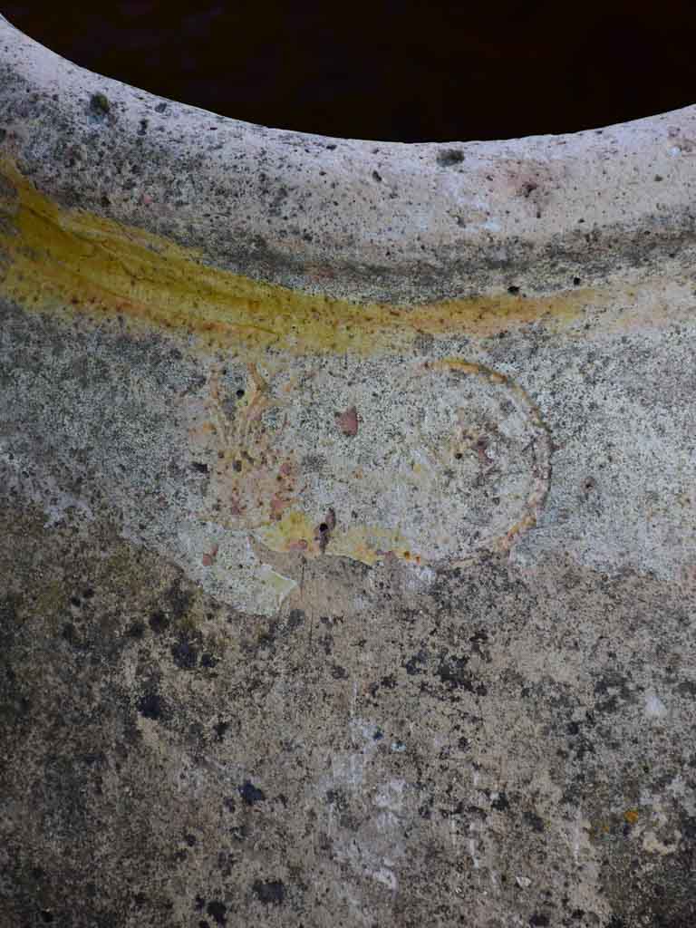 18th century Biot olive jar stamped and with holes around rim from wooden lid 31½"