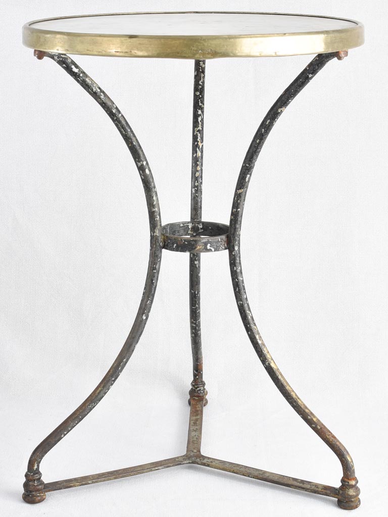 1930s French bistro table with marble top