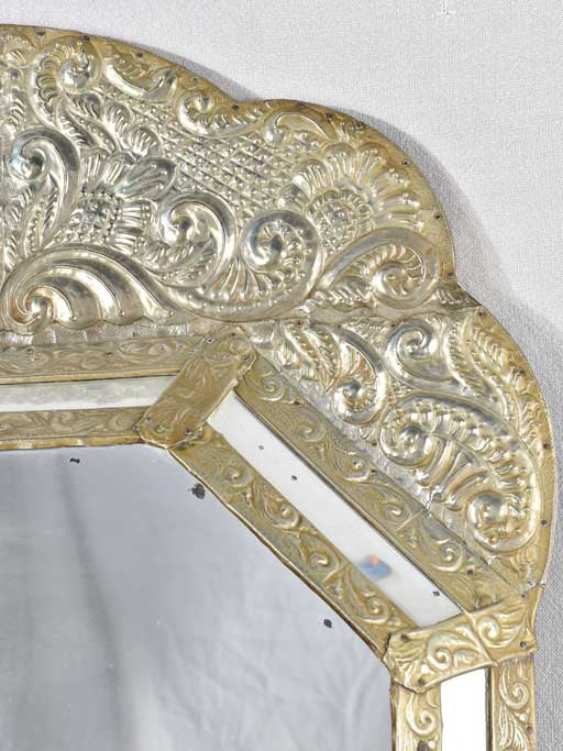 Aged Pewter Frame with Lion Mirror
