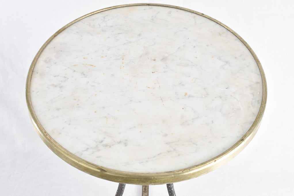 1930s French bistro table with marble top