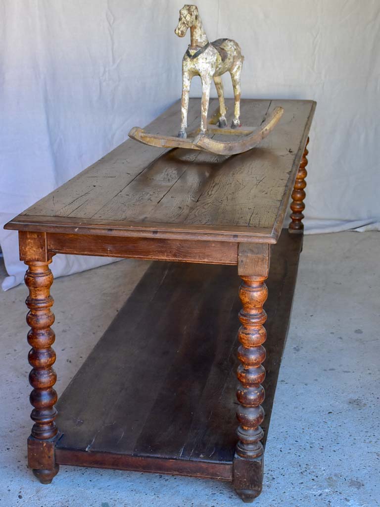 Large 19th Century French oak drapery table (two available)