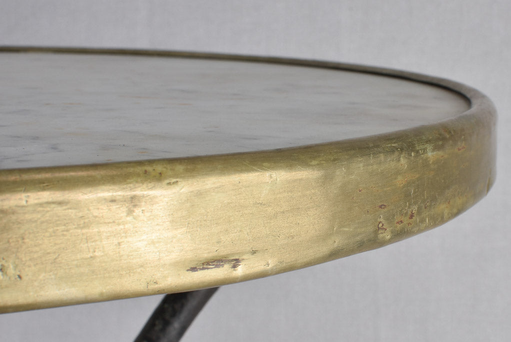 1930s French bistro table with marble top