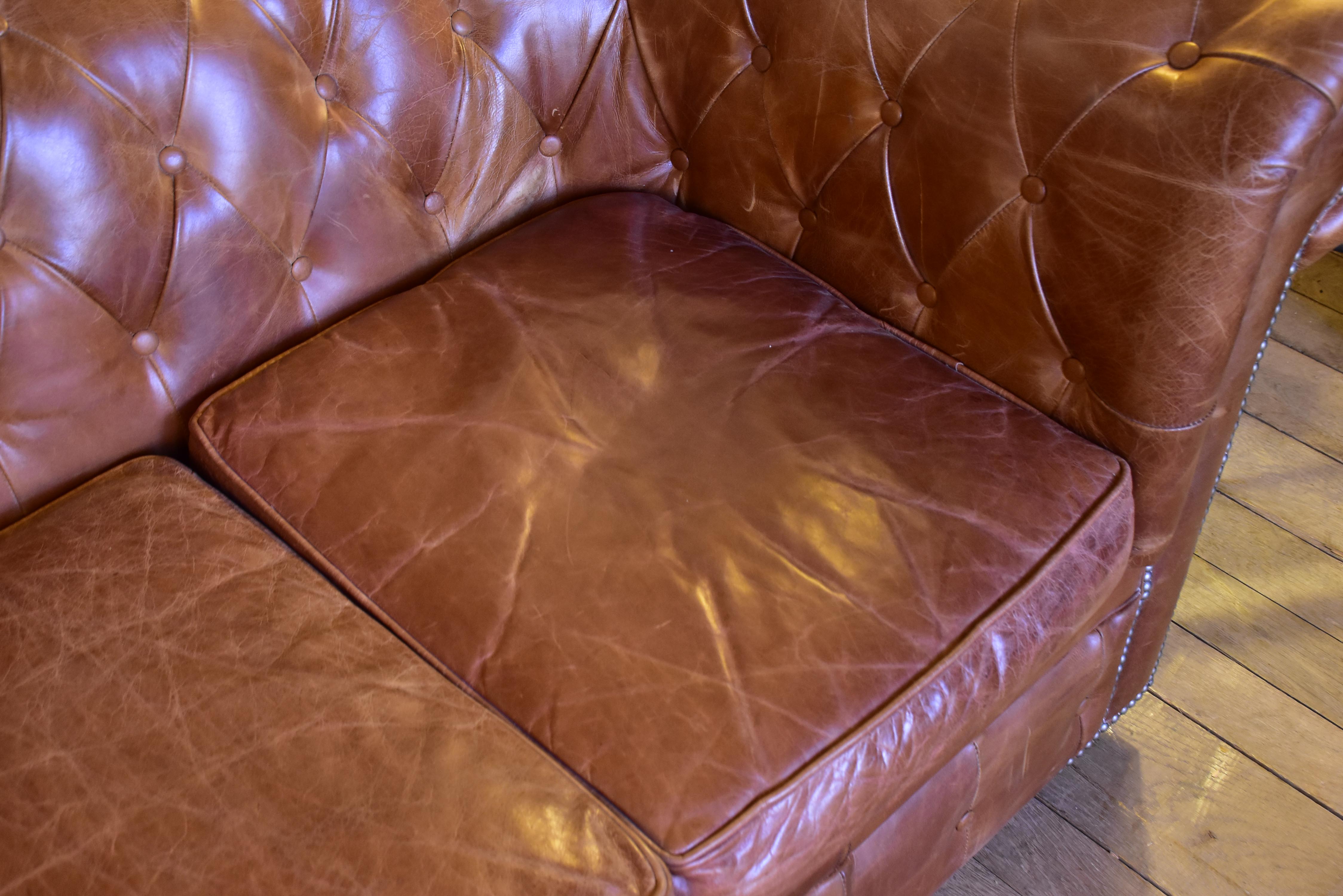 Leather Chesterfield three seat sofa from the 1940’s