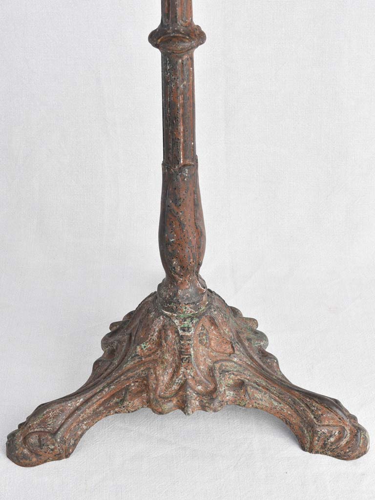 Art Nouveau bistro table with marble top