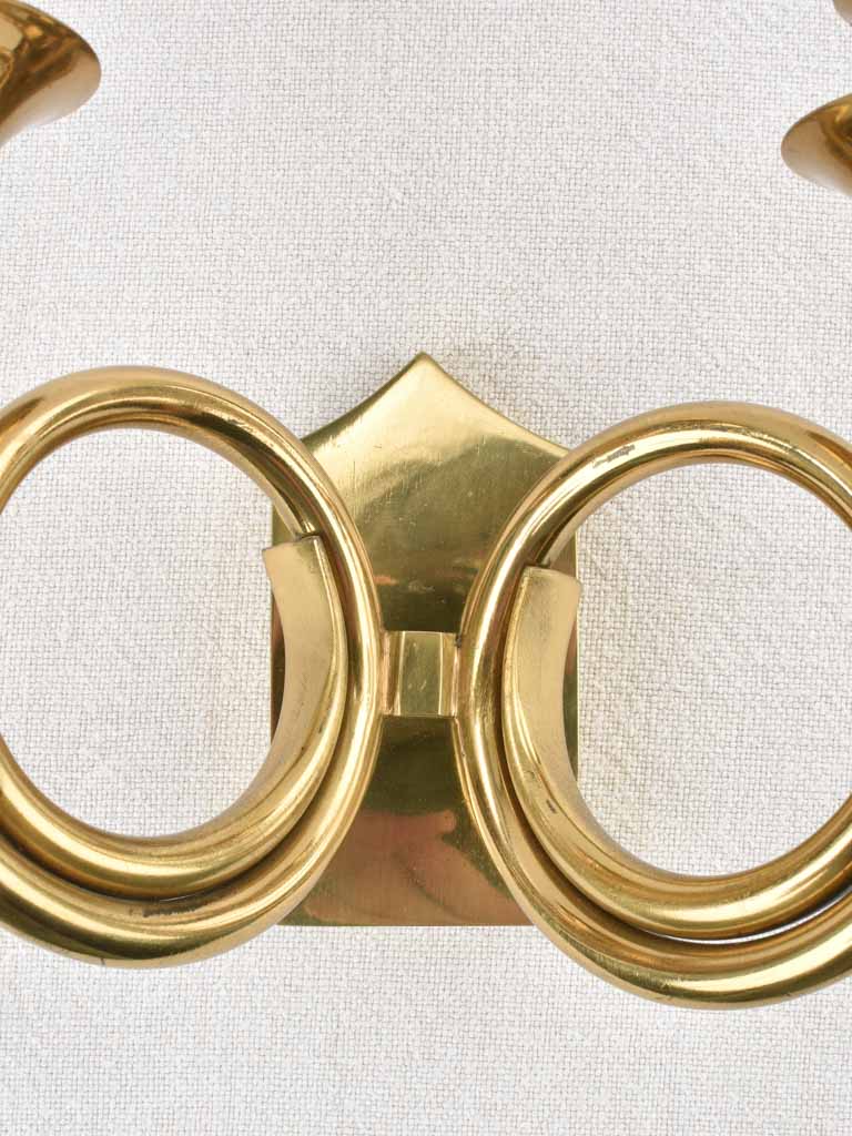 Vintage 2-light wall sconces - brass 'horn' 8"