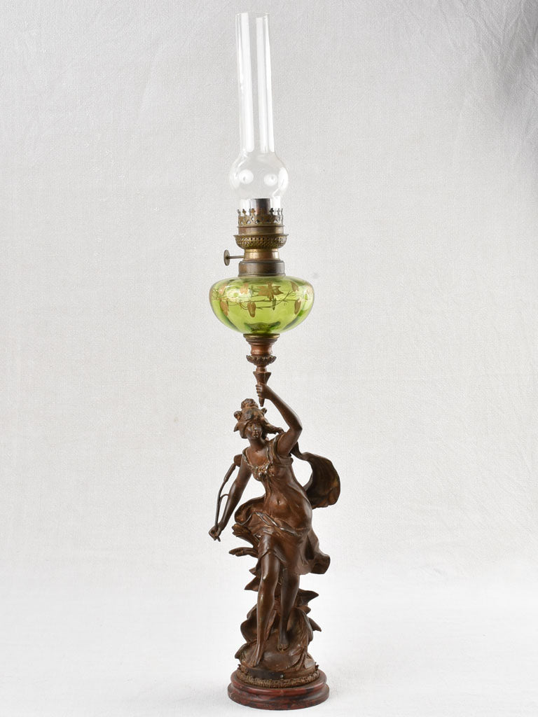 Napoleon III régule statue with oil lamp 34¾"