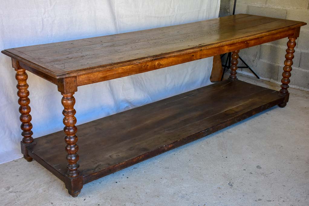Large 19th Century French oak drapery table (two available)