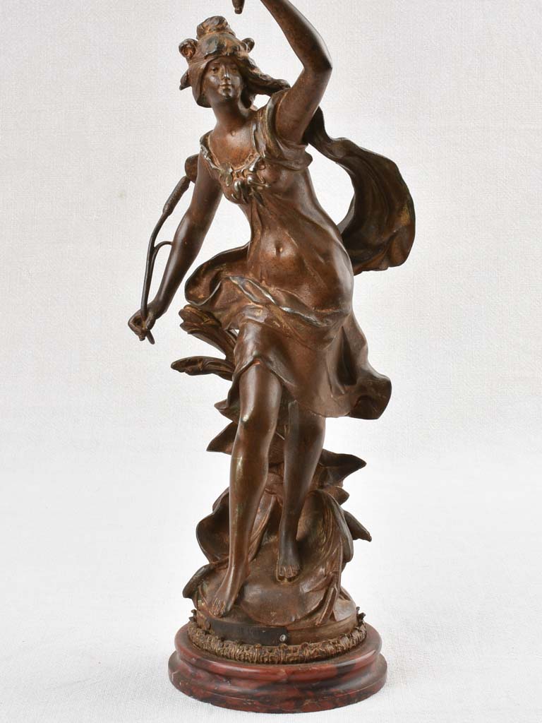 Napoleon III régule statue with oil lamp 34¾"