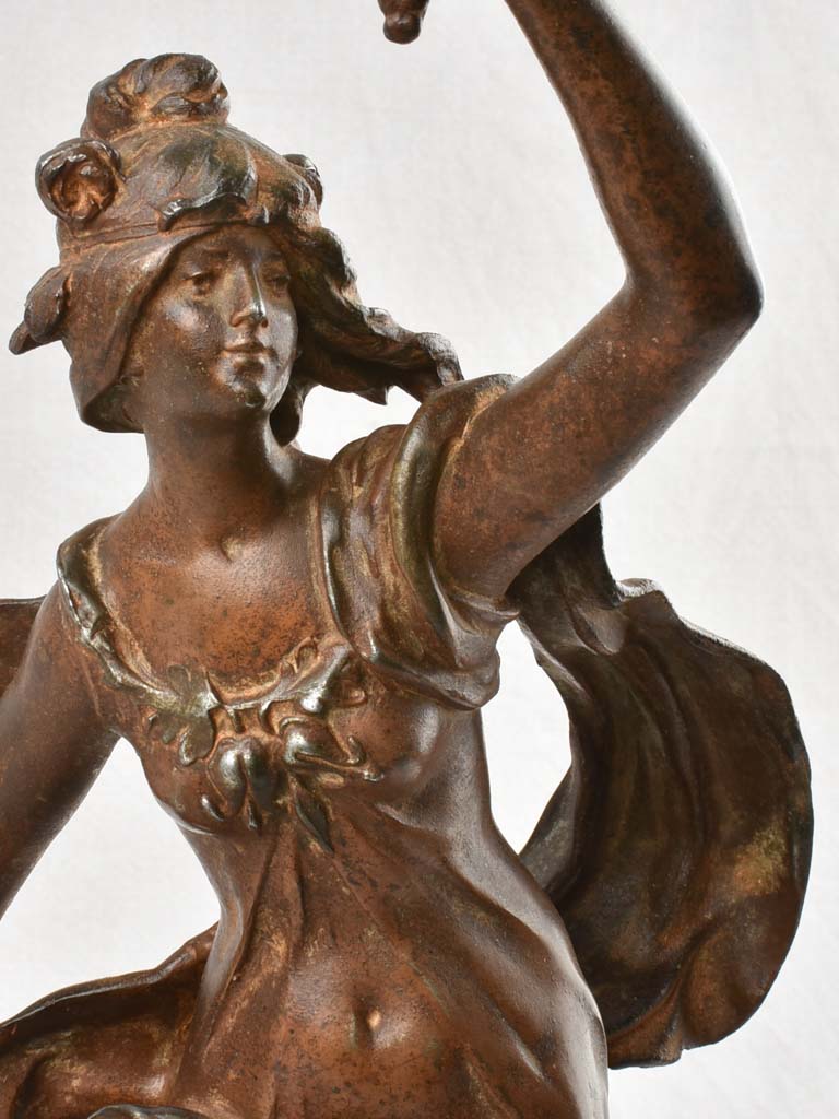 Napoleon III régule statue with oil lamp 34¾"