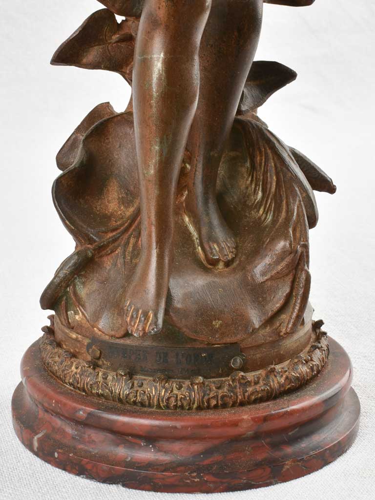 Napoleon III régule statue with oil lamp 34¾"