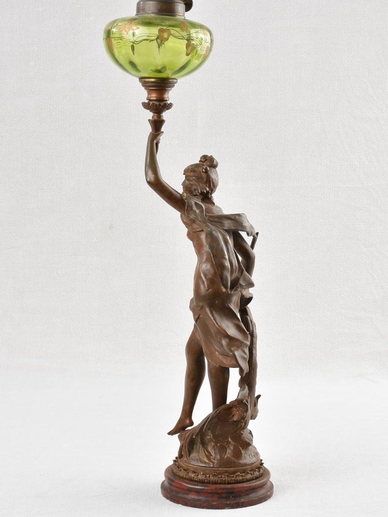 Napoleon III régule statue with oil lamp 34¾"