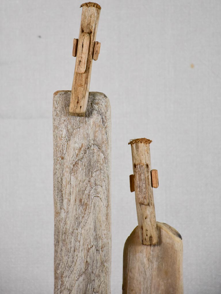 Driftwood totem sculpture by JP Dreano - 3 characters 37¾"