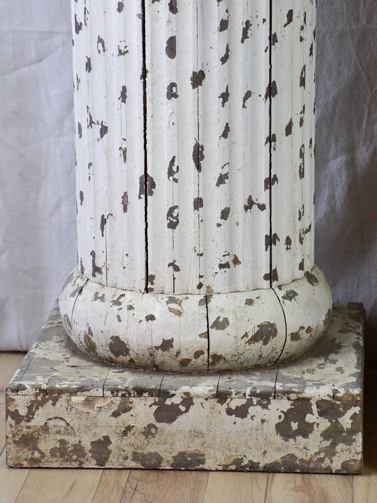 Pair of large wooden column pedestals from the nineteenth-century 41"