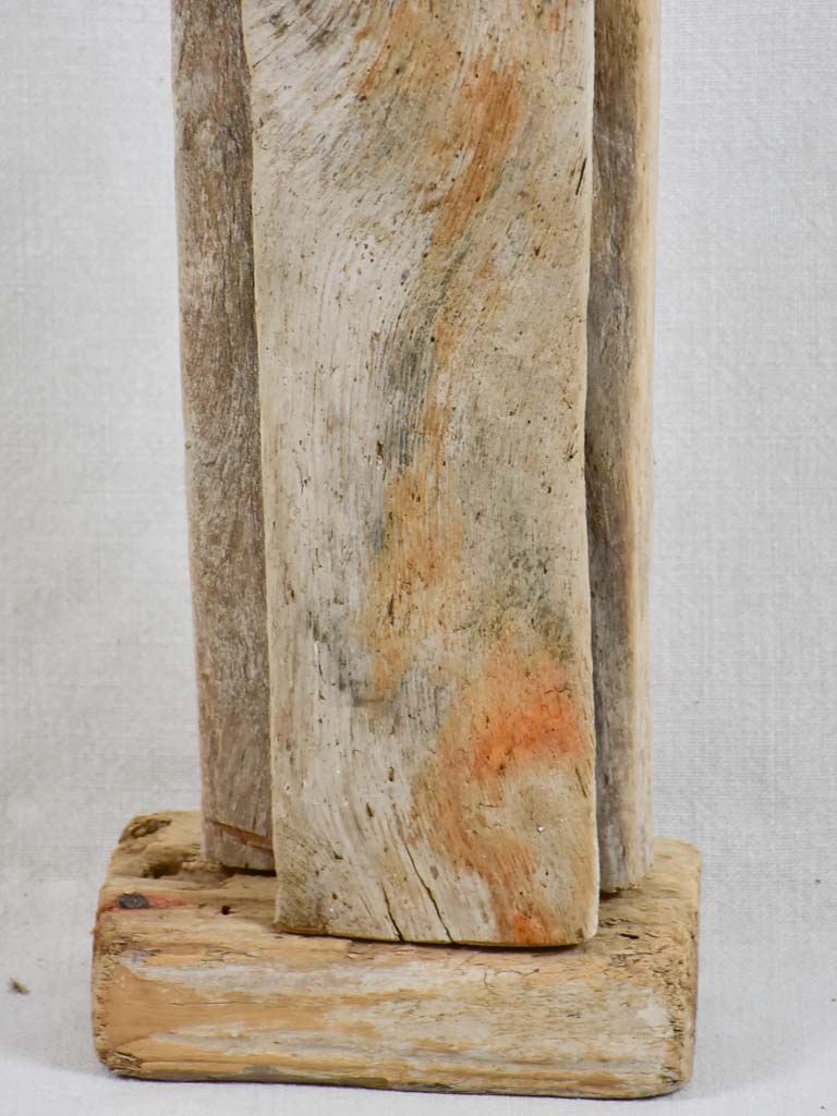 Driftwood totem sculpture by JP Dreano - 3 characters 37¾"