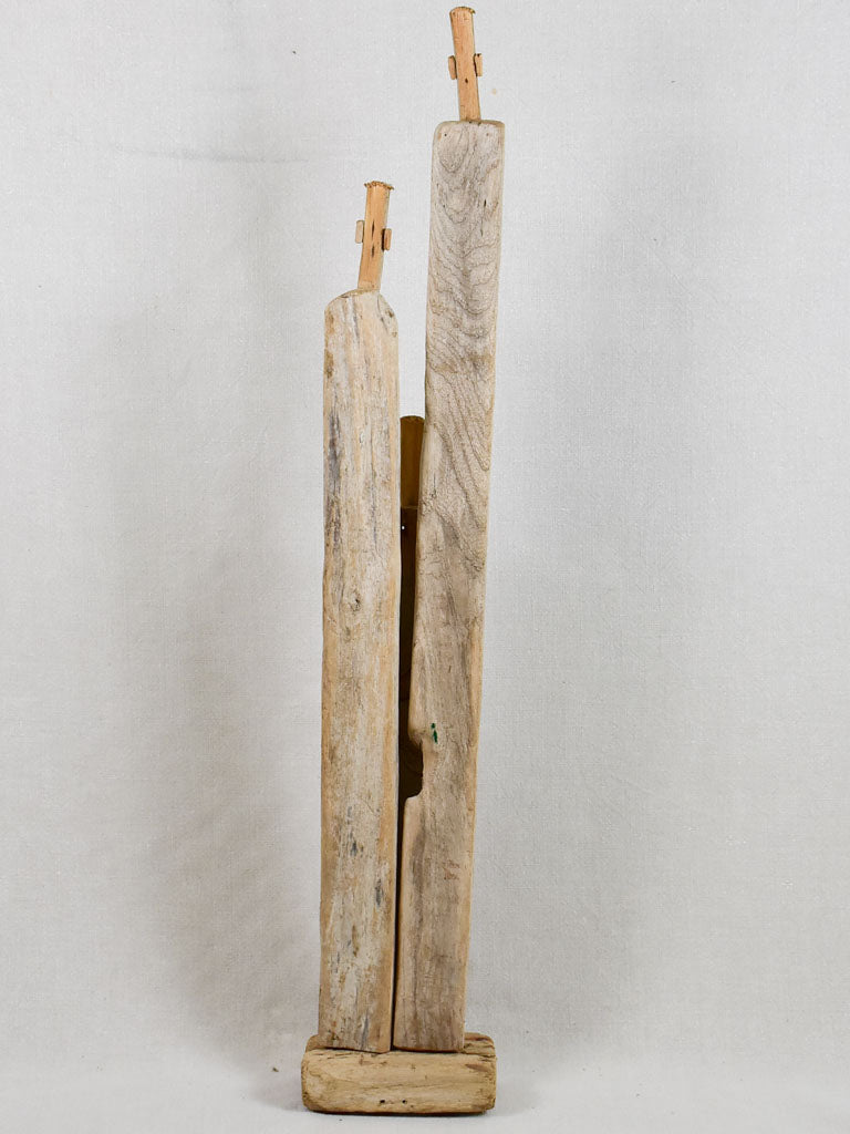 Driftwood totem sculpture by JP Dreano - 3 characters 37¾"