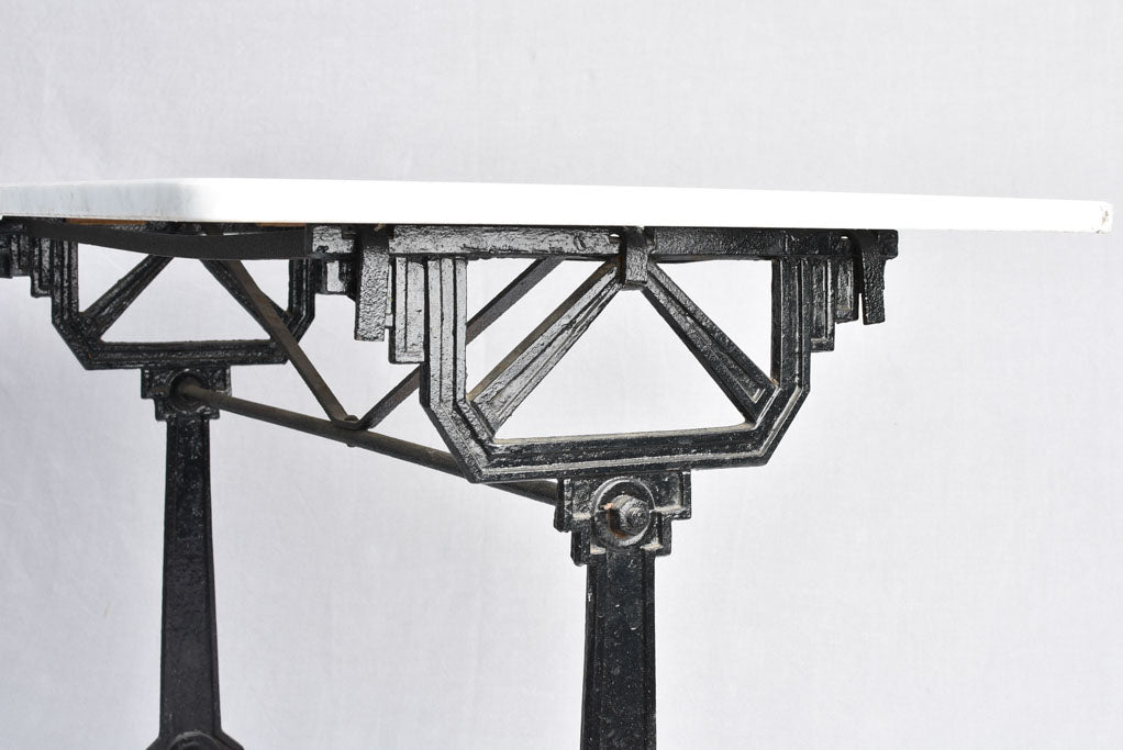 Art Deco rectangular bistro table, marble top