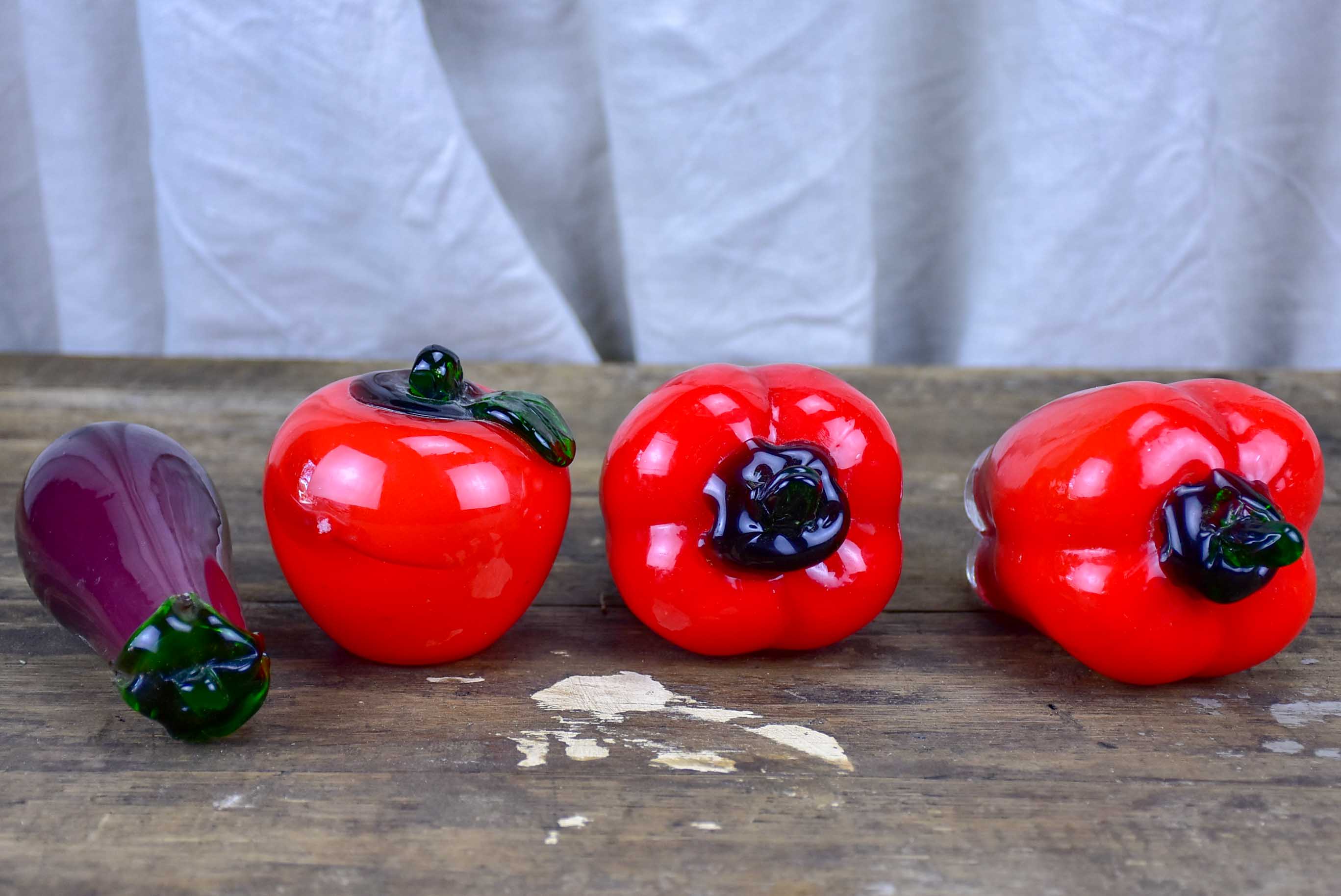 Collection of antique French glass vegetable ornaments