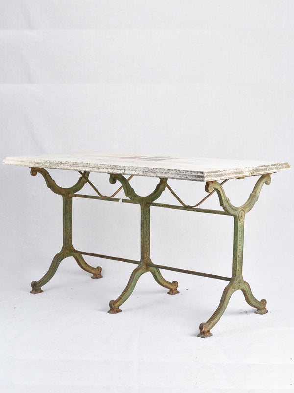 Vintage French green cast iron table
