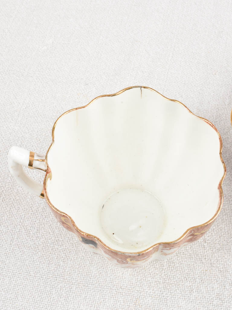 Set of 6 English china teacups & saucers